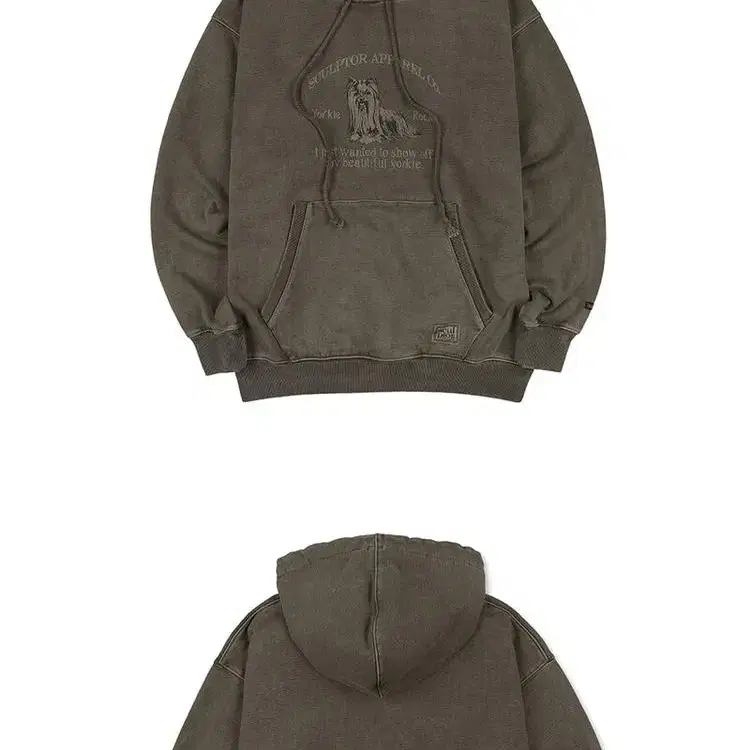 스컬프터 후드티 yorkie garment dyeing hoodie