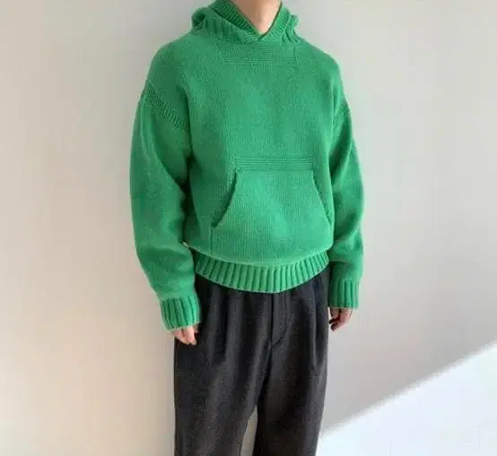 Knit Hoodie Green FREE