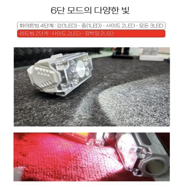 클립형 헤드랜턴 모자랜턴 모션 5 LED랜턴