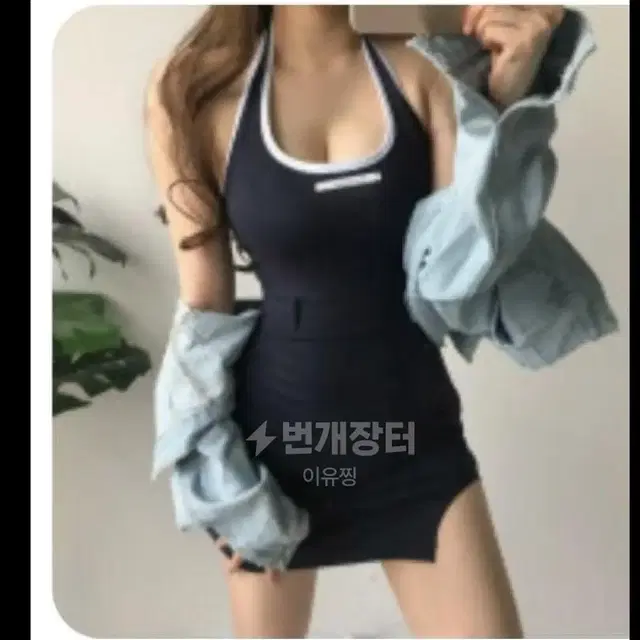 캐주얼홀터넥골지미니원피스 블랙