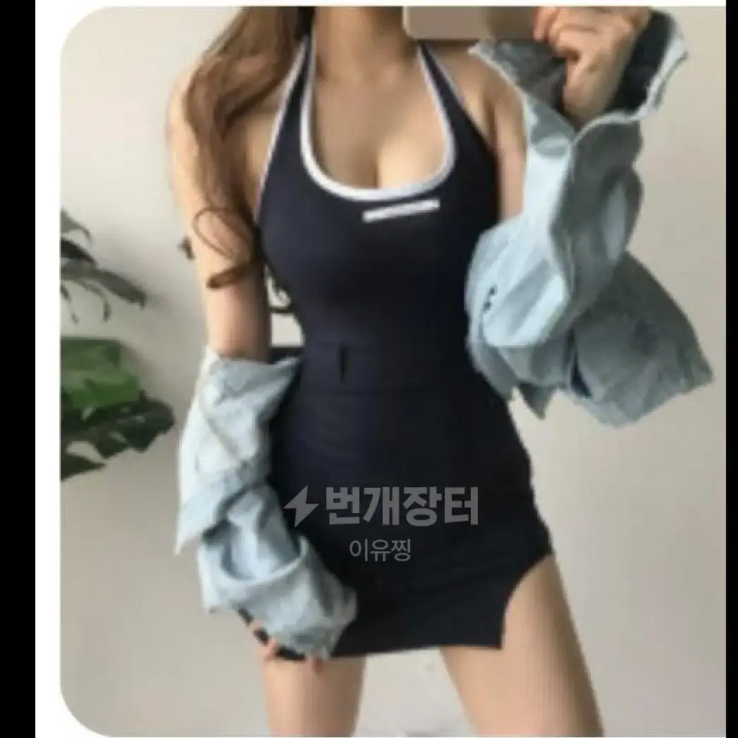 캐주얼홀터넥골지미니원피스 블랙