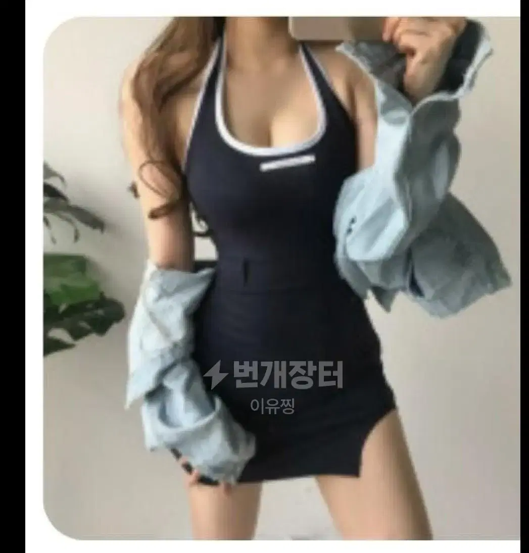 캐주얼홀터넥골지미니원피스 블랙