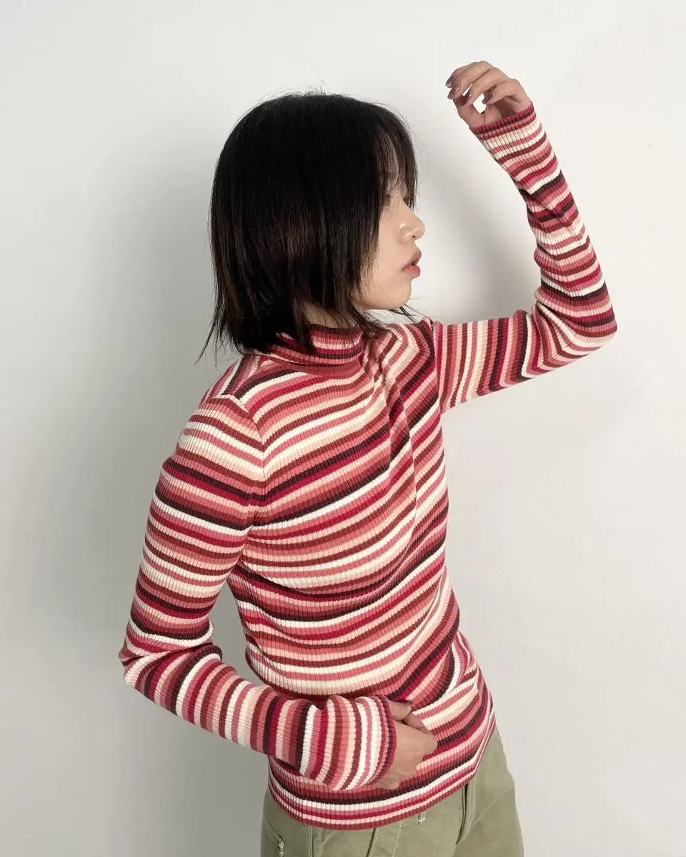 vintage old gap stripe turtle neck knit