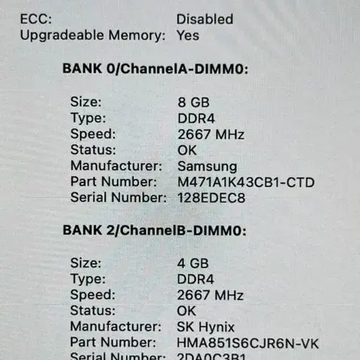 맥미니 2018/i5/램 12GB/SSD 256GB