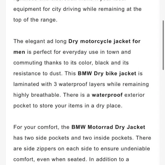 BMW 자켓 드라이 L jacket dry