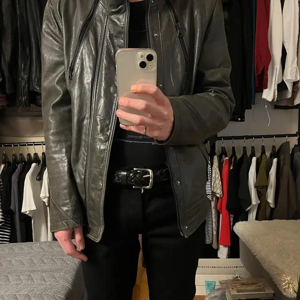 tngt zip leather jacket