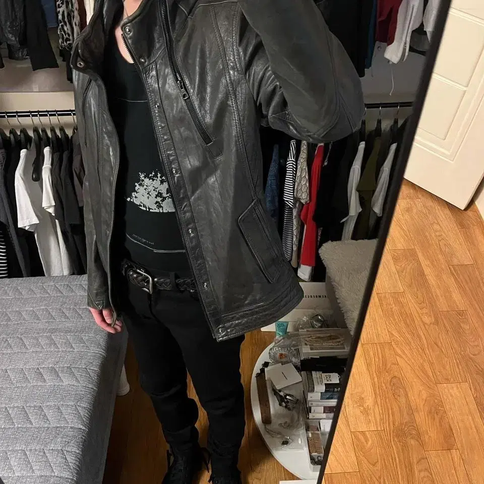 tngt zip leather jacket