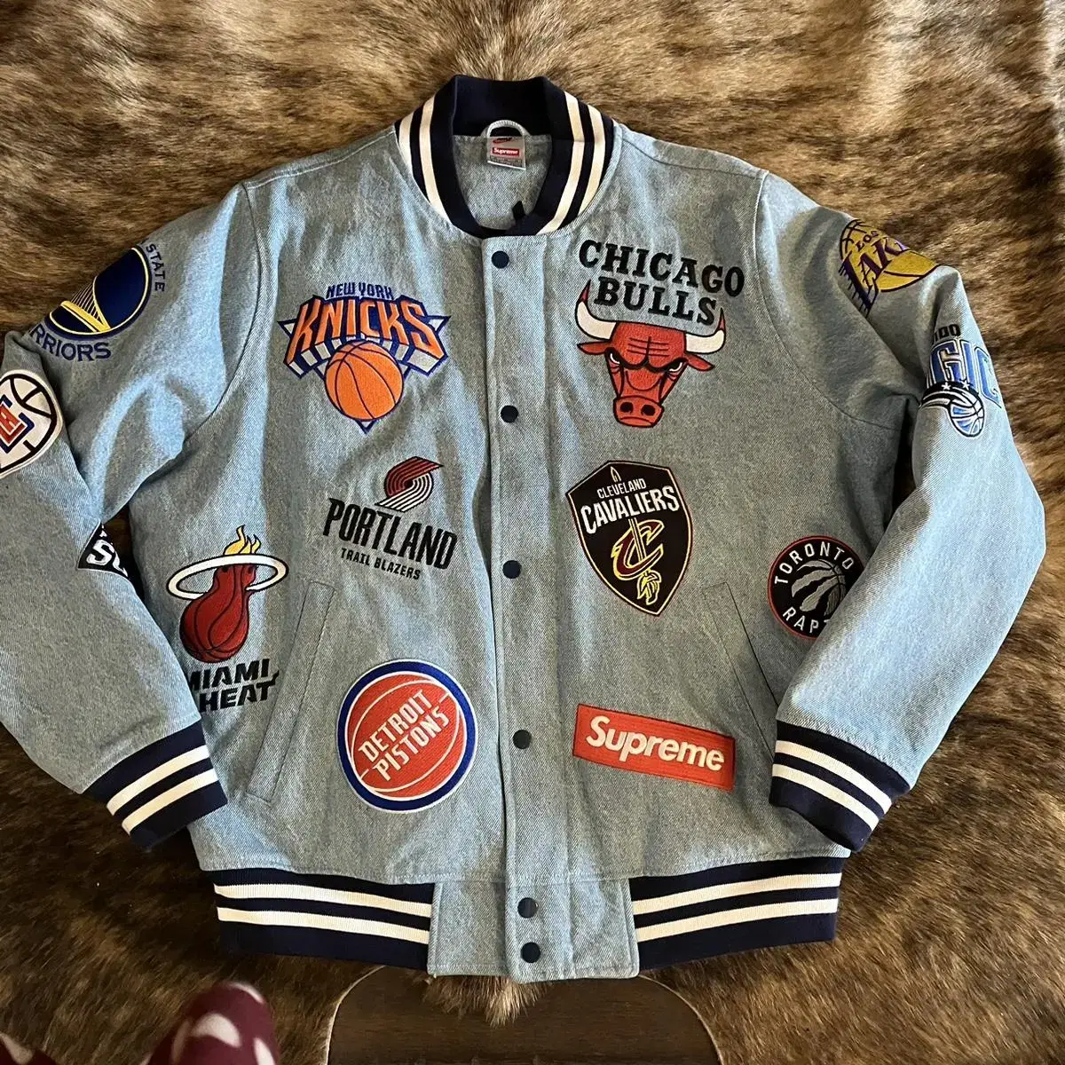 18SS 나이키 x 슈프림 NBA 팀 웜업 자켓 M