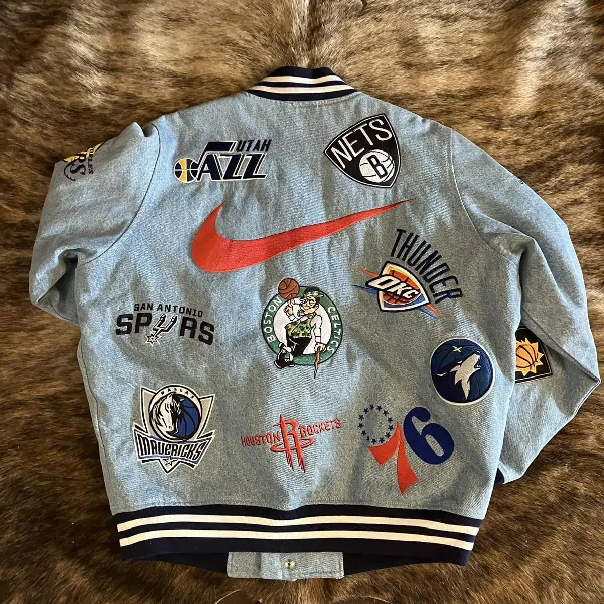 18SS 나이키 x 슈프림 NBA 팀 웜업 자켓 M