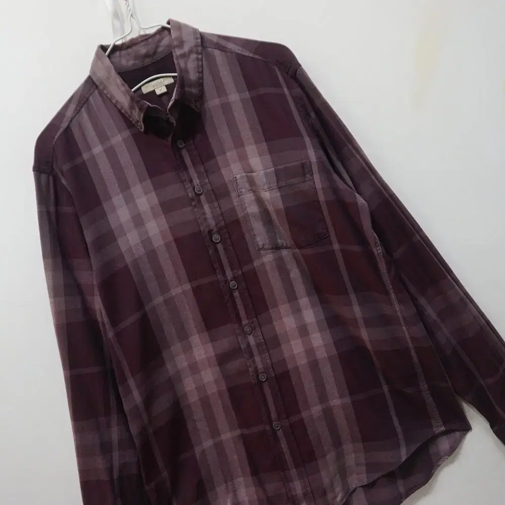 Genuine Burberry Men's M Cotton Check Long Sleeve Shirt Southern Love Bonbon