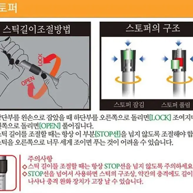 캠프메이트 4단 등산스틱 좌,우 한세트