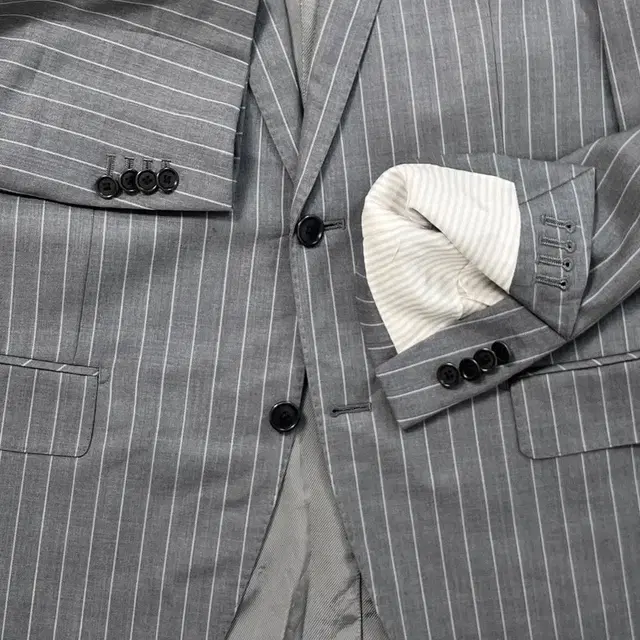 vintage stripe pattern grey suit