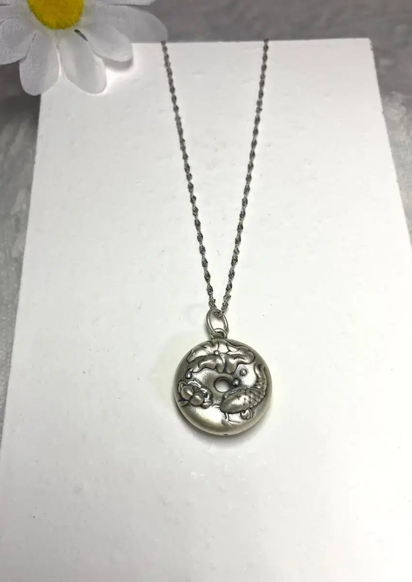 999Silver double-sided lotus pacifying sphere carving necklace gift sowon fulfillment fortune