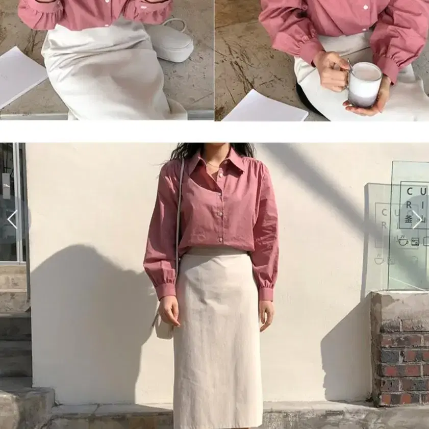 (free)데일리 인디핑크 면 셔츠