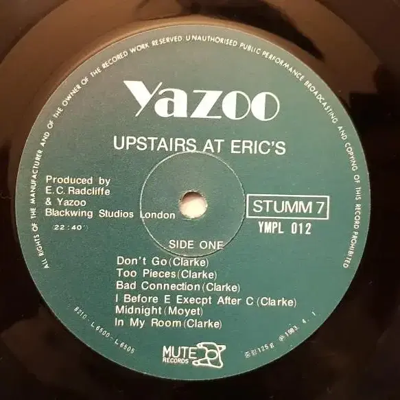 국내라이센스반/Yazoo - Upstairs at Eric's LP