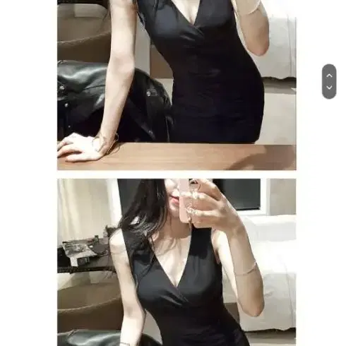 (새상품)민소매캡내장셔링쉬폰미니원피스블랙