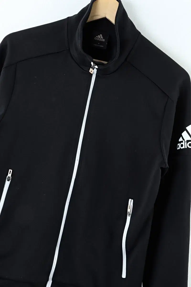 (M) adidas Zip Up Jersey Track Top Poly Black