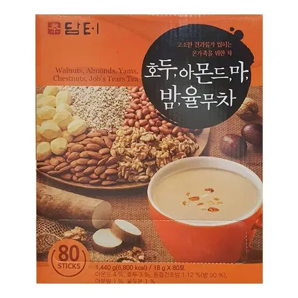 담터 호두,마,율무차 18g x 80포