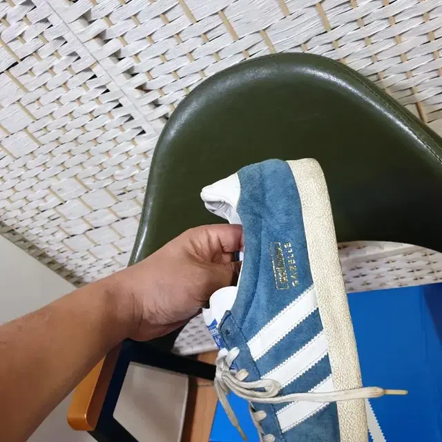 adidas 아디다스 가젤OG 블루화이트 265mm