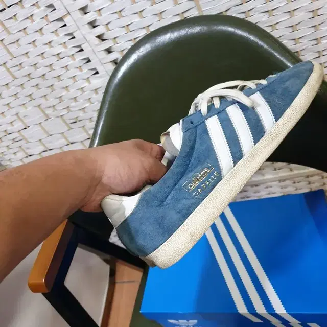 adidas 아디다스 가젤OG 블루화이트 265mm