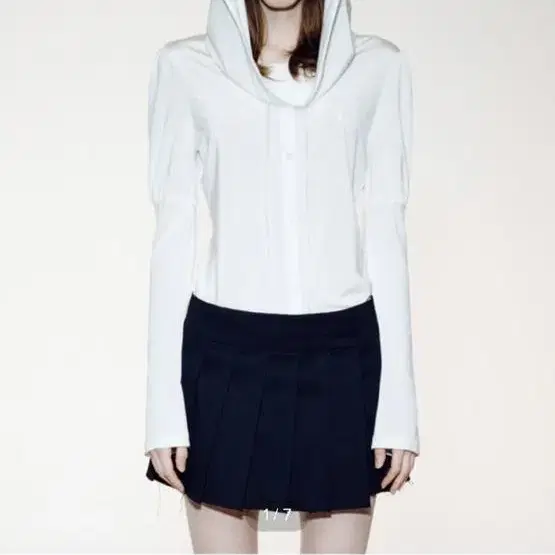 open yy hooded blouse, white