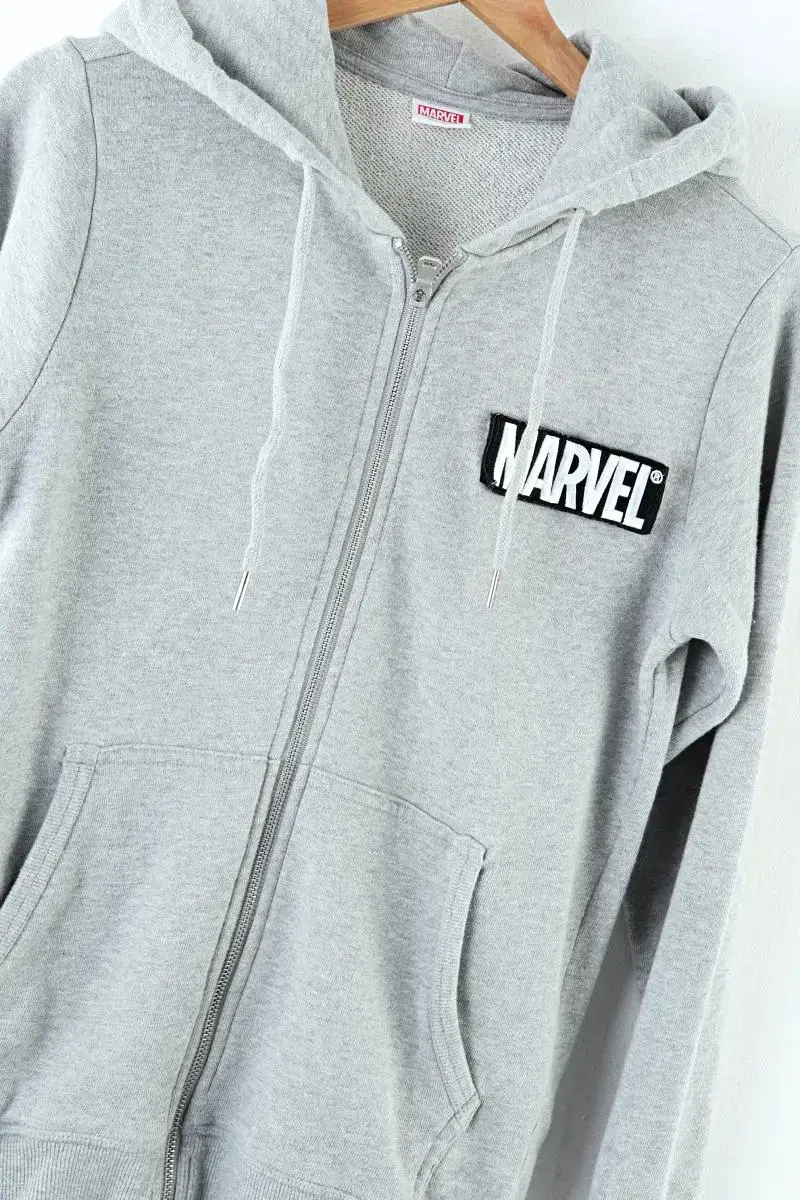 W(XS) Vintage Hoodie Zip Up Old School Marble Gray