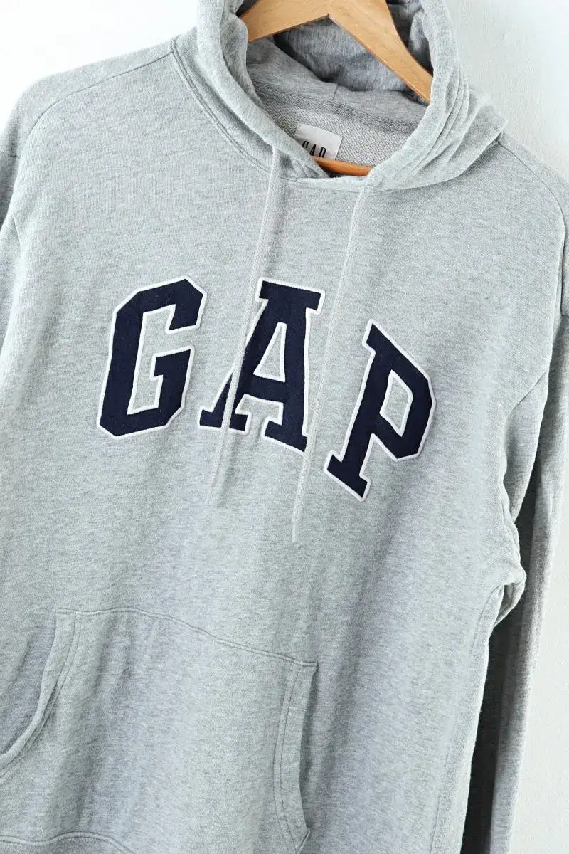 (L) Gap Hoodie Big Logo Gray Iovintage