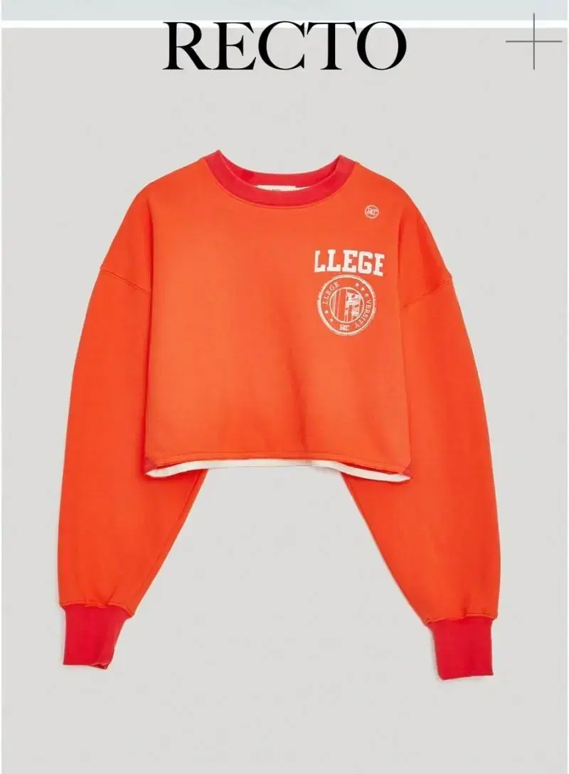 렉토 맨투맨 LLEGE SERIES CROP SWEAT (ORANGE)