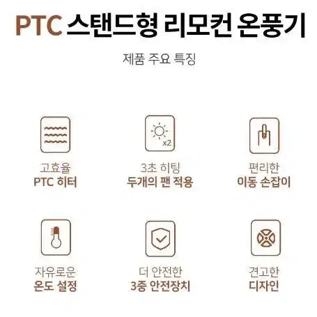 온풍기 리모컨포함 PTC 이동식 온열기 급처