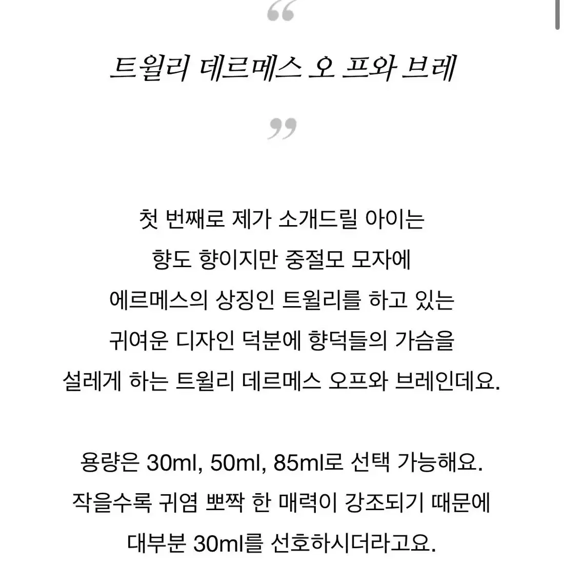 에르메스 트윌리 향수 세트 한정판!