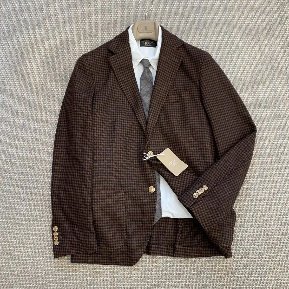 Altea Italian finest tweed wool houndstooth blazer