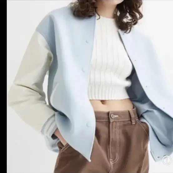 H&m 하늘색 베이스볼자켓