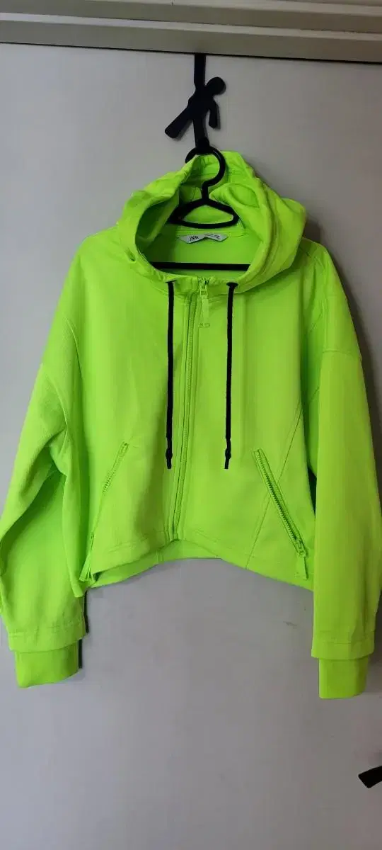 Zara Overfit Fluorescent Hoodie Zip Up