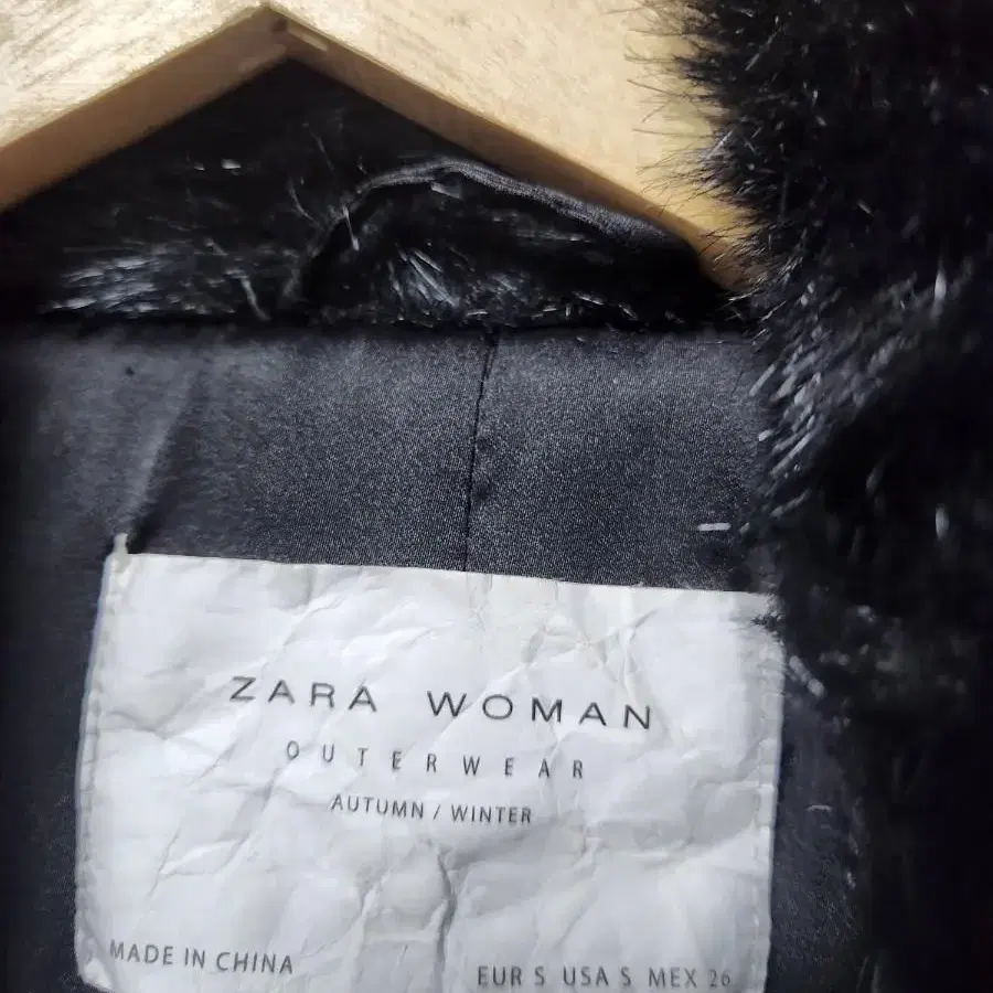 S 자라 우먼 ZARA  FAUX밍크  코트