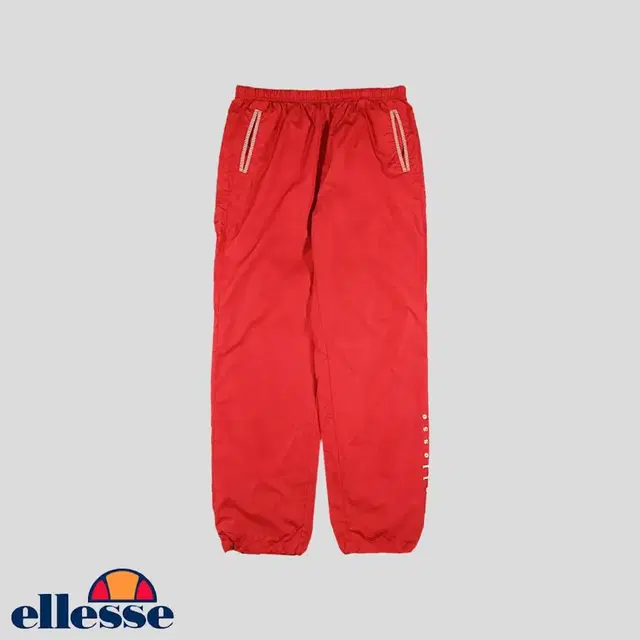 ELLESSE 엘레쎄 레드 화이트 스펠아웃 자수 조거 트랙팬츠 트레이닝복