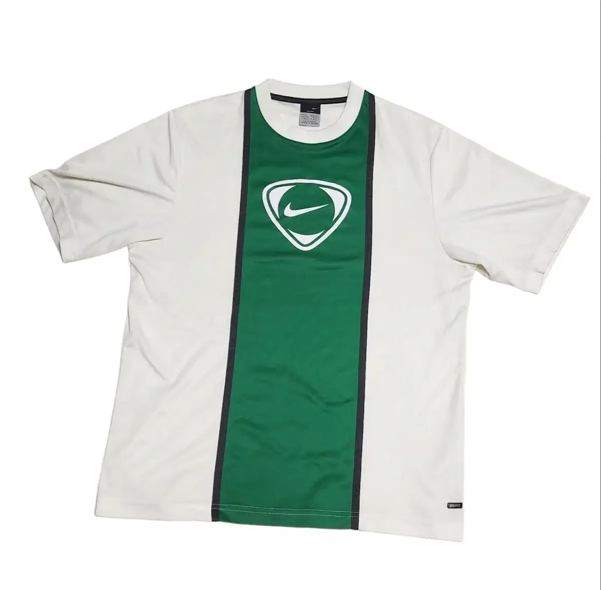 Nike Big Logo Old School Green x White Training Performance Short Sleeve Colorblocked Tee