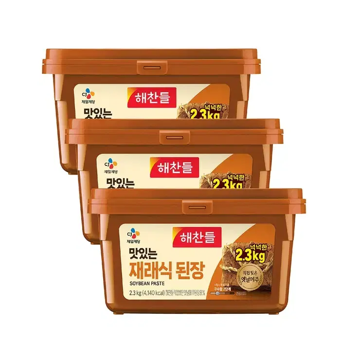 해찬들 맛있는 재래식 된장 2.3kg x 3개