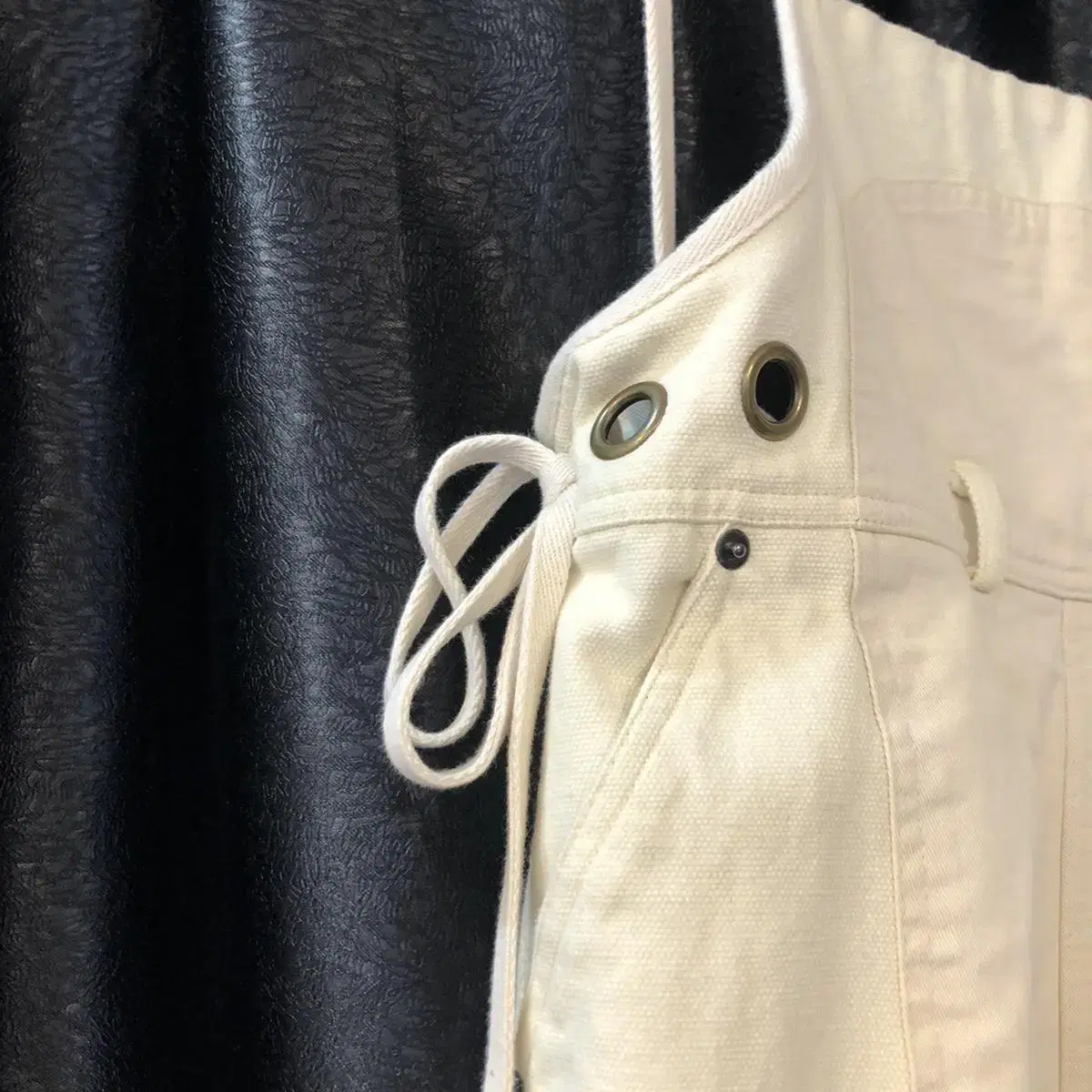 Vintage white pepper ivory overalls