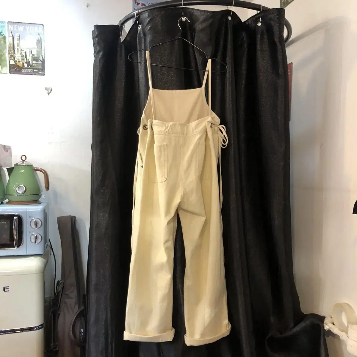 Vintage white pepper ivory overalls