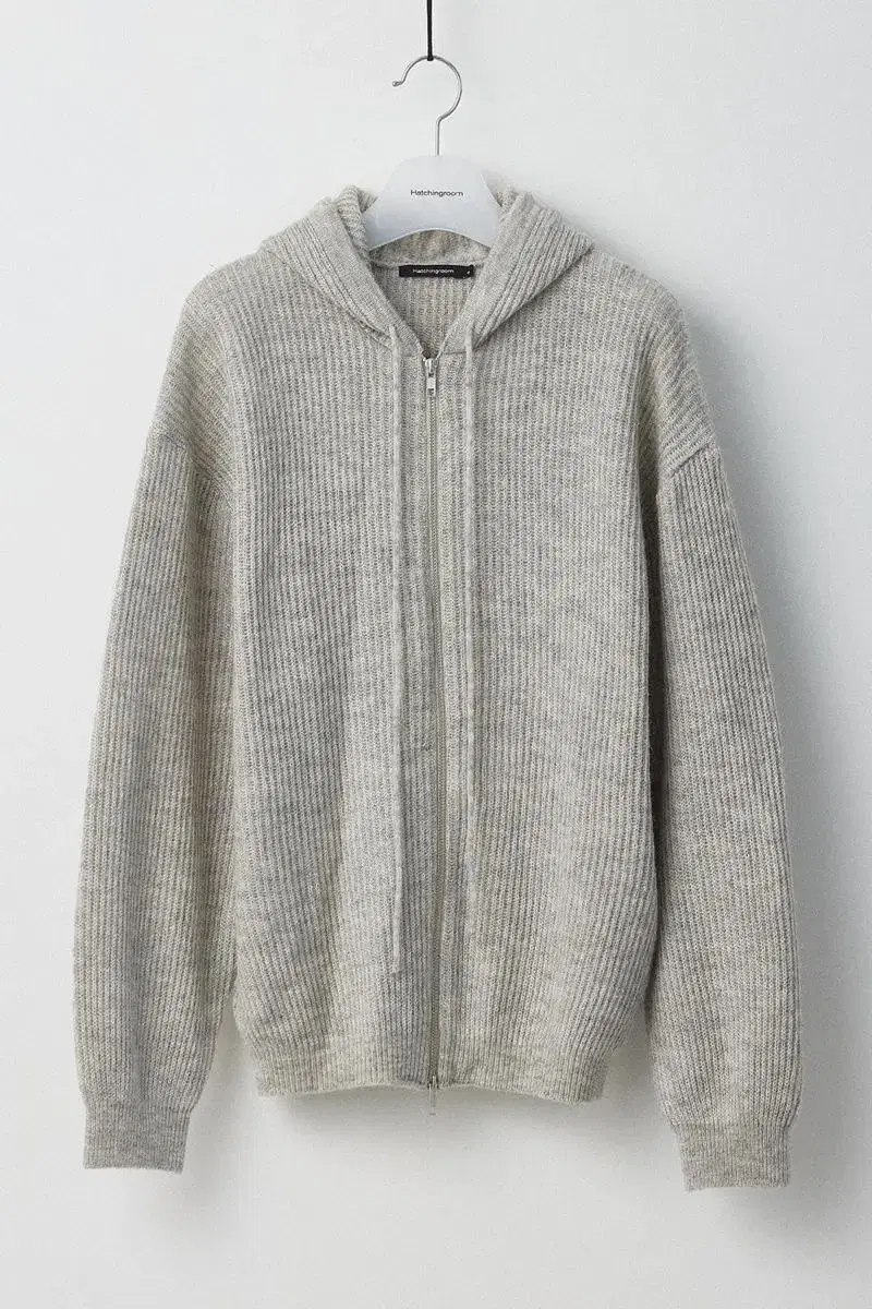 Hatchingroom knit hoodie light grey 4