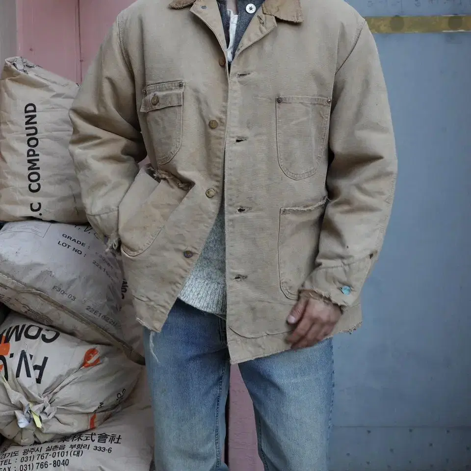 80s carhartt canvas chore jacket