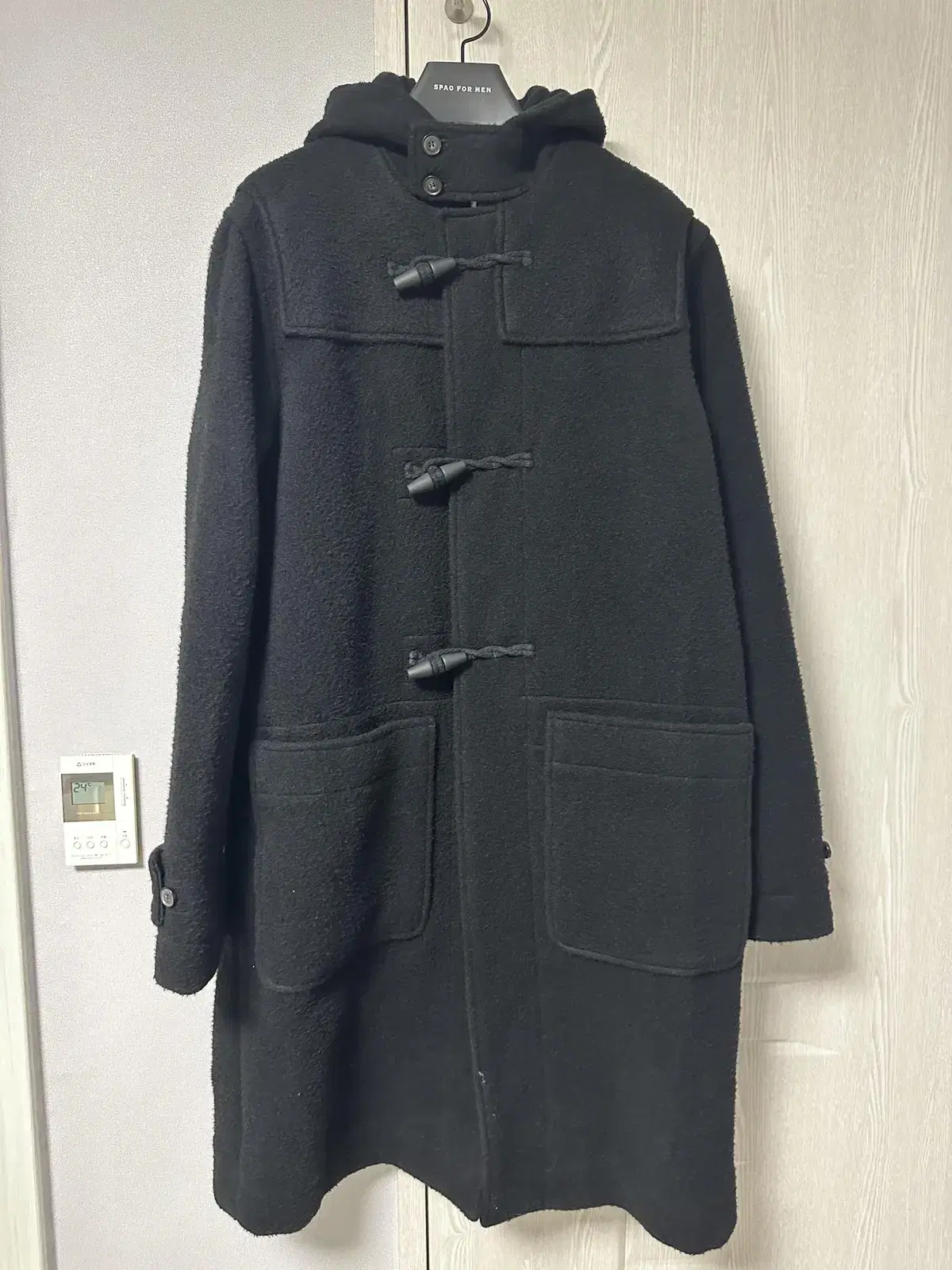 [50]우드우드 OSCAR COAT BLACK 더플코트팝니다.