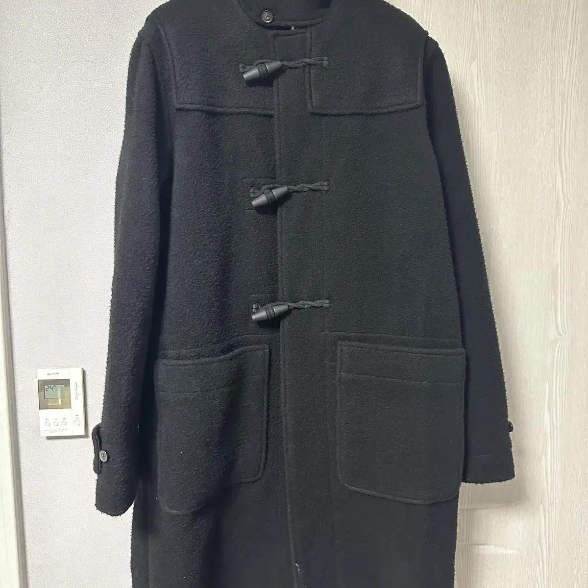 [50]우드우드 OSCAR COAT BLACK 더플코트팝니다.