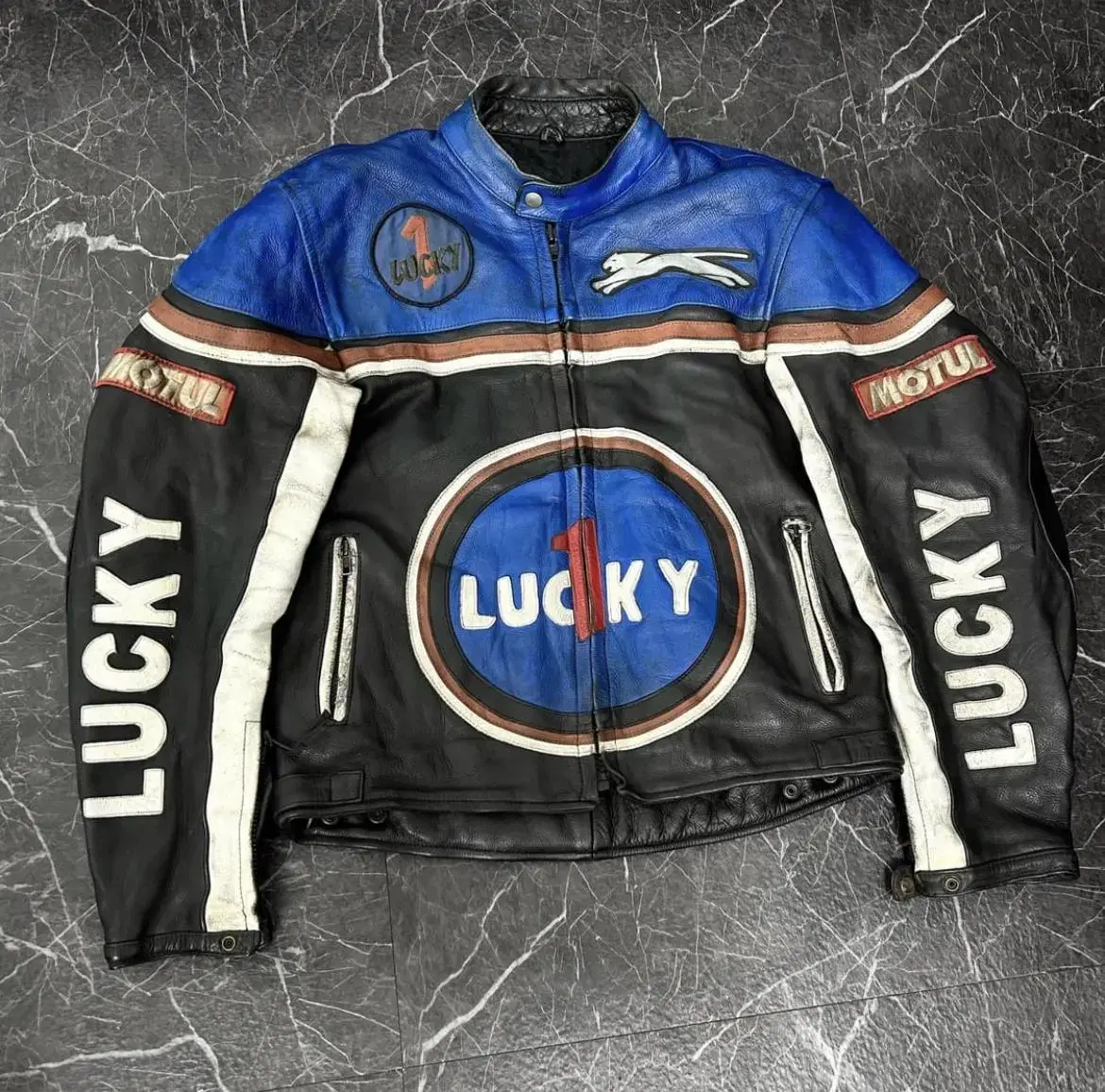 [L] Jaguar Vintage Lucky Leather Racing Jacket