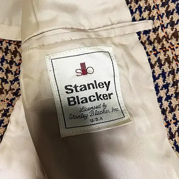 STANLEY BLACKER 스탠리 블랙커 투버튼 체크 블레이져(L)