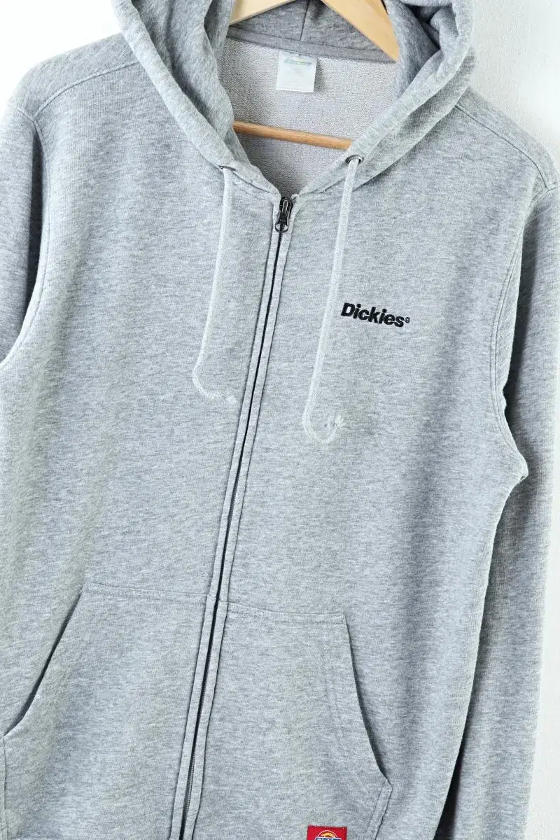 (M) Dickies Hoodie Zip Up Plain Gray EO Vintage