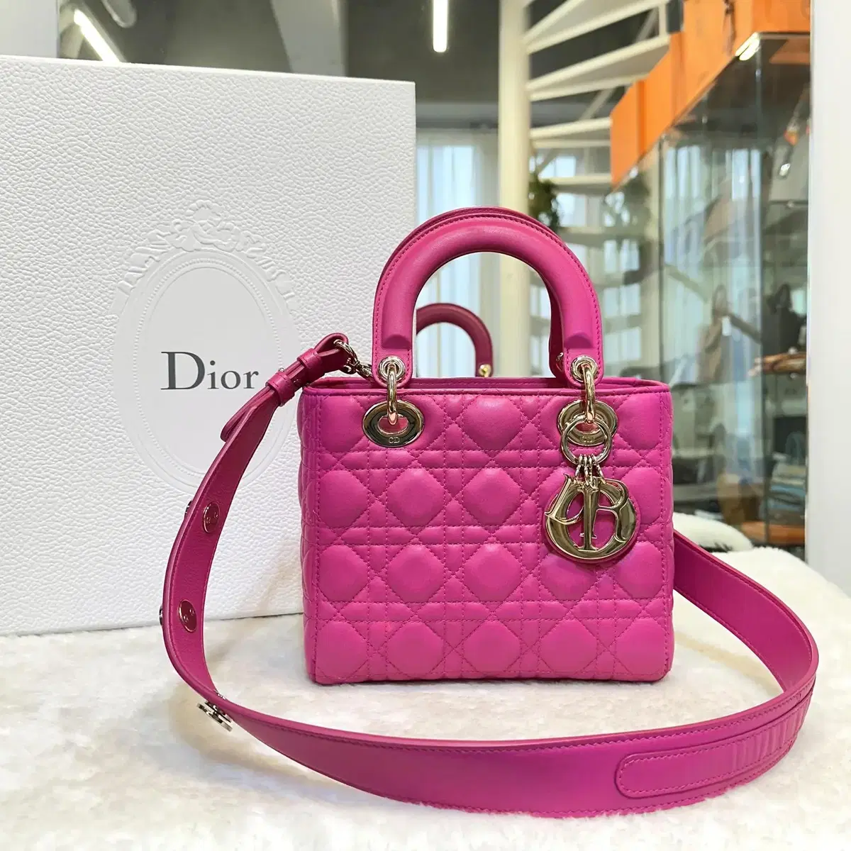 Christian Dior Lady Bag Keum Small Hot Pink M0532OCAL-F090112