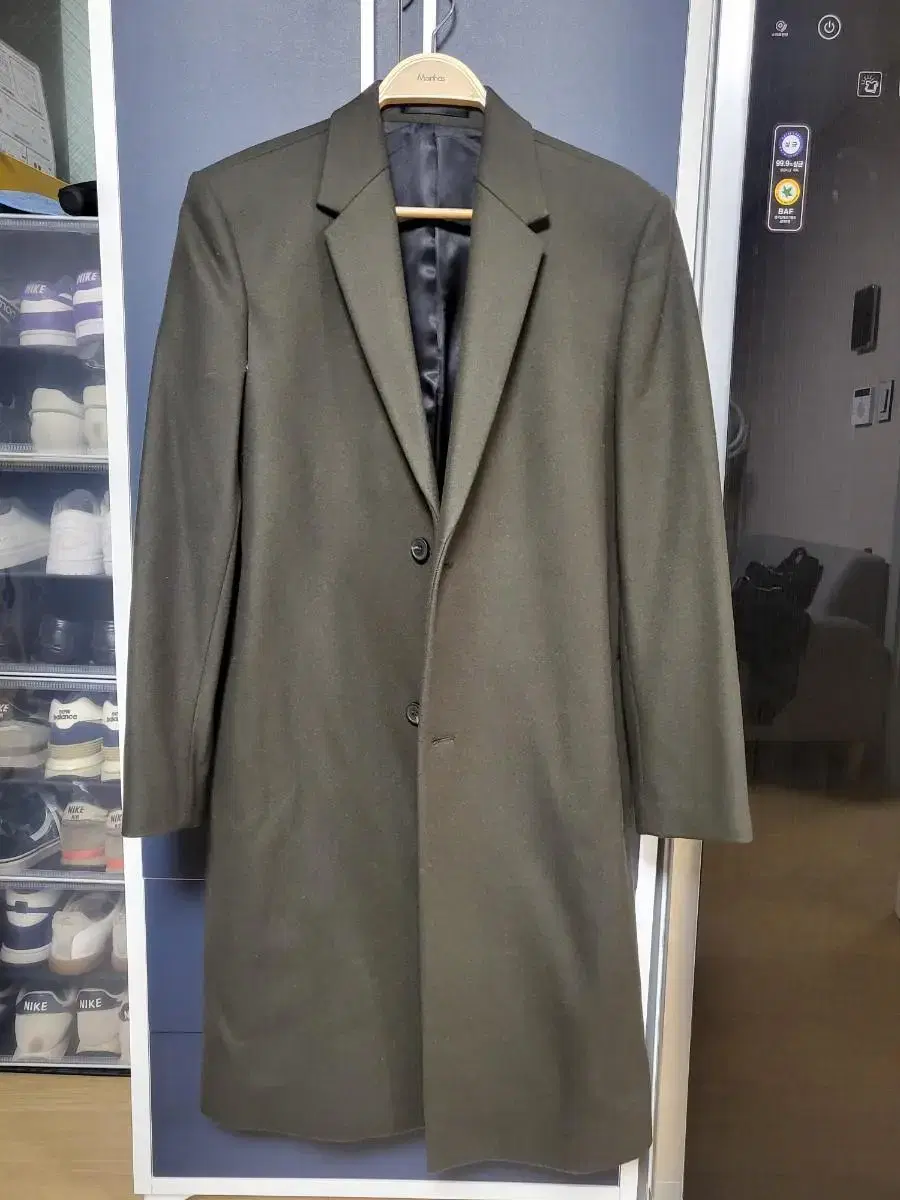 COS Khaki single long coat