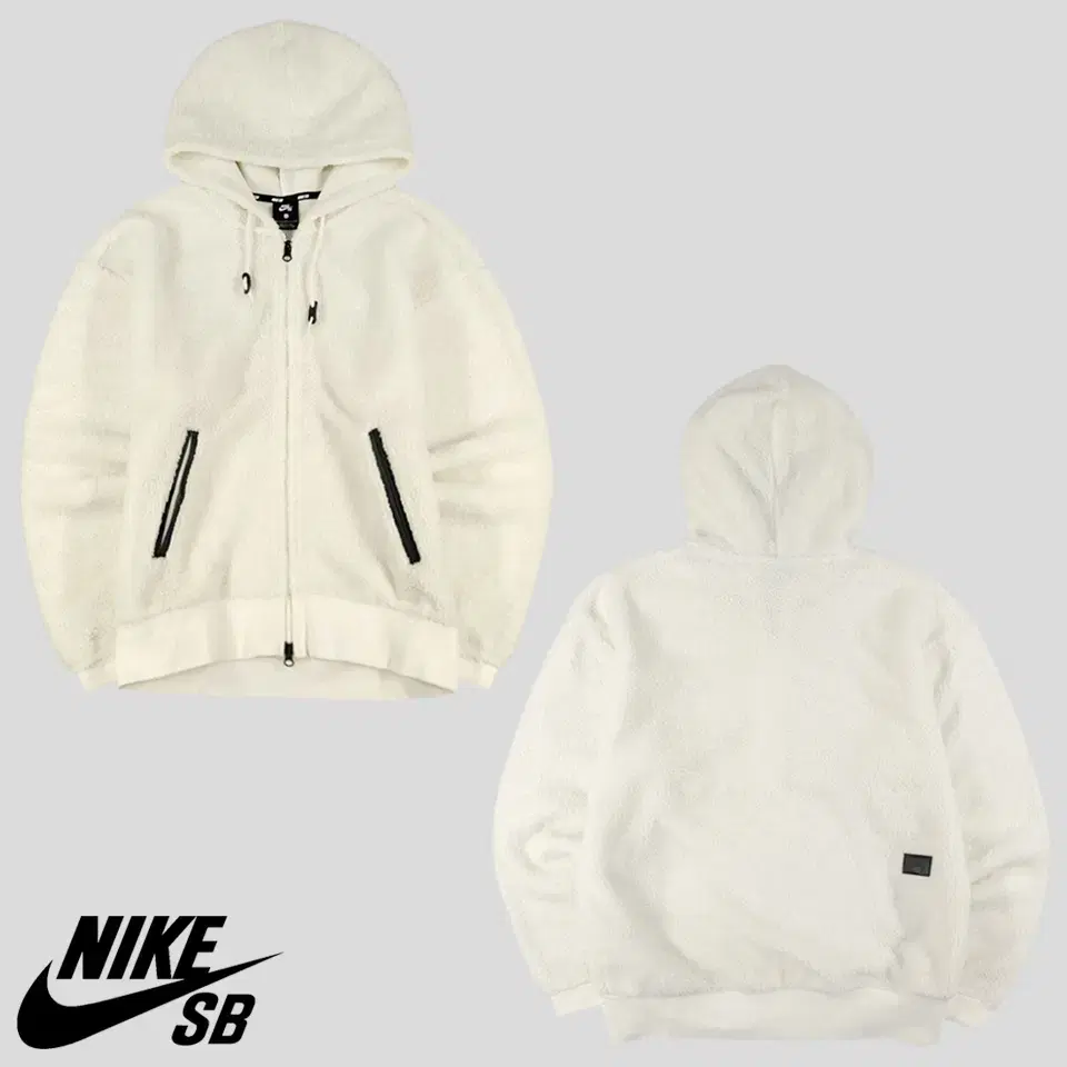 Nike SB Ivory Black Logo Leather Patch Poggle Dumble Fleece Hoodie