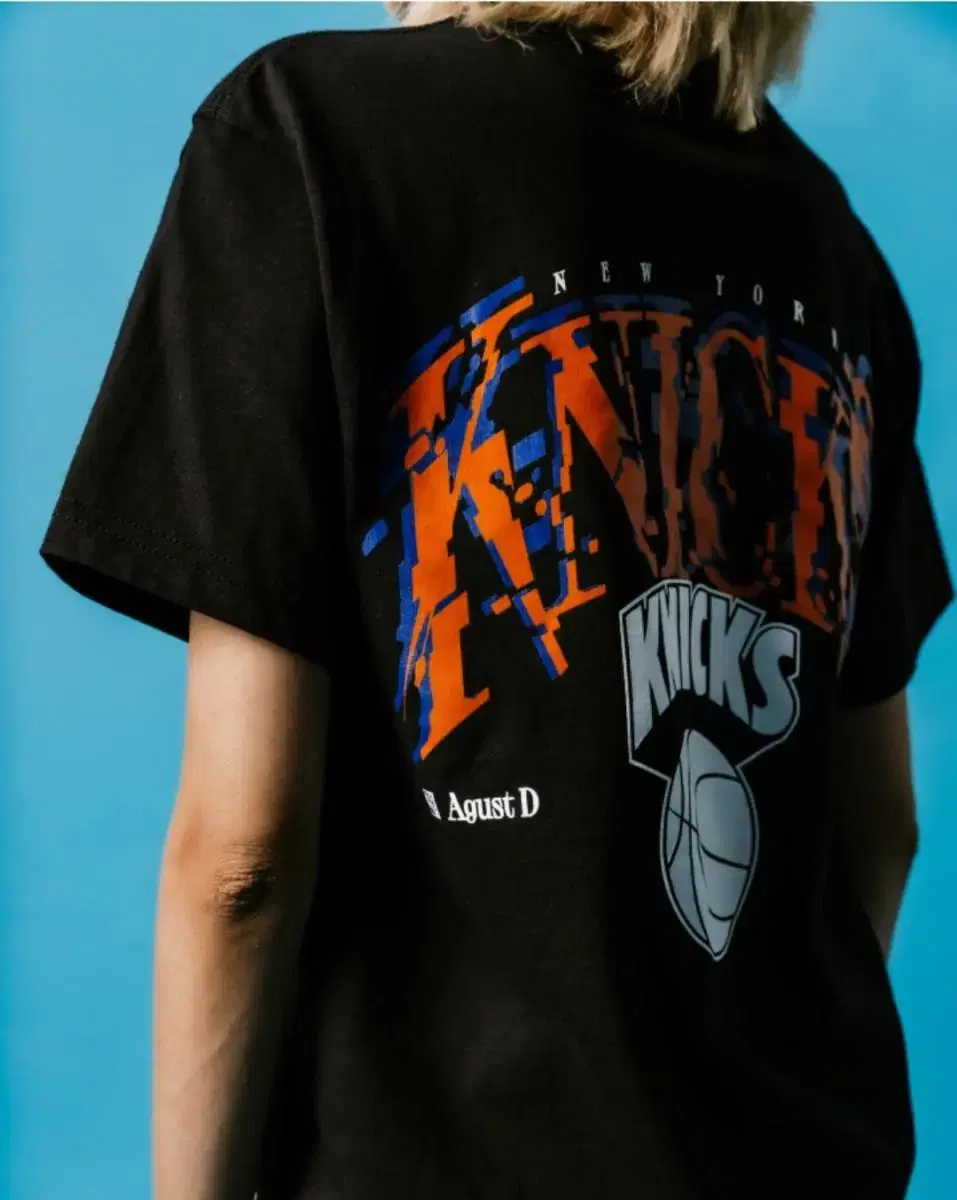 bts suga nba collab glitch t shirt knicks 원가양도 yoon